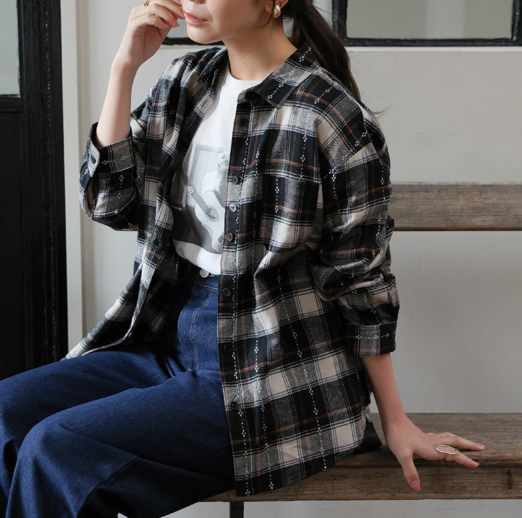 脱・我慢! 蒸れない 重ね着いらずのあったか ベーシック チェックシャツ1