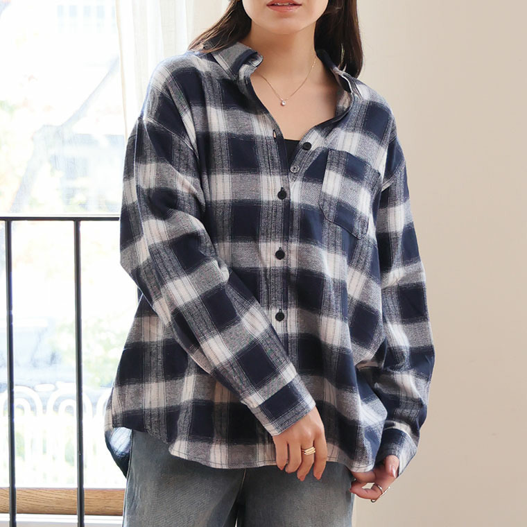 脱・我慢! 蒸れない 重ね着いらずのあったか ベーシック チェックシャツ1