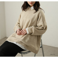 Aライン ケーブルニット プルオーバー