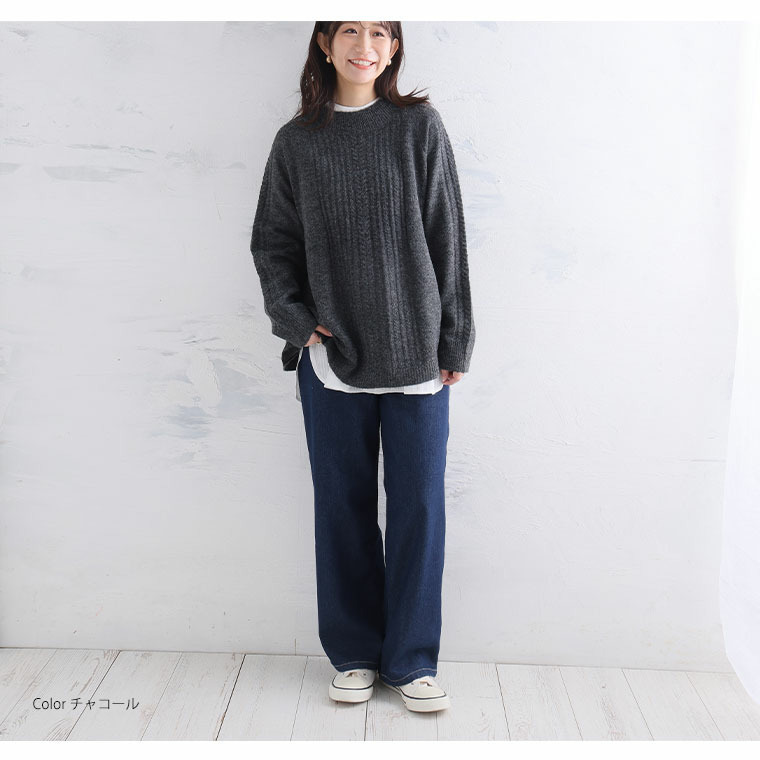 Aライン ケーブルニット プルオーバー14