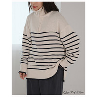 厚すぎず着ぶくれない！ さらっと素材 ハーフジップ ニット プルオーバー