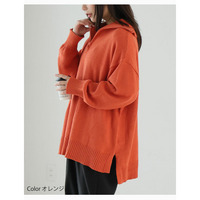 厚すぎず着ぶくれない！ さらっと素材 ハーフジップ ニット プルオーバー