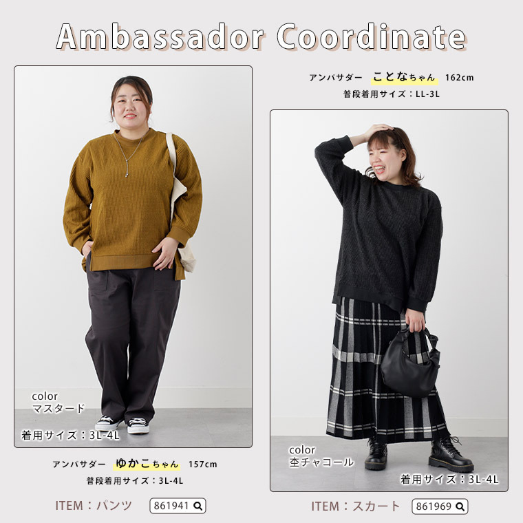 起毛 ワッフル モックネック チュニック19