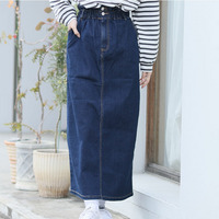 ハイウエストなのに苦しくない！ ウエストギャザーでお腹スッキリ タイトスカート