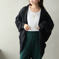 たっぷり ドルマンカーディガン ワッフル素材