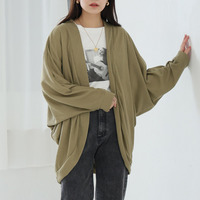 たっぷり ドルマンカーディガン ワッフル素材