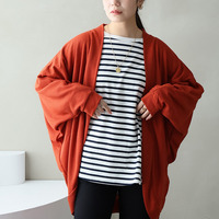 たっぷり ドルマンカーディガン ワッフル素材