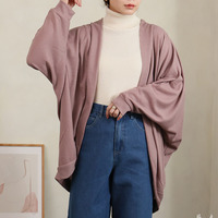 たっぷり ドルマンカーディガン ワッフル素材