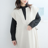 沿わないネックの選べる リブ トップス