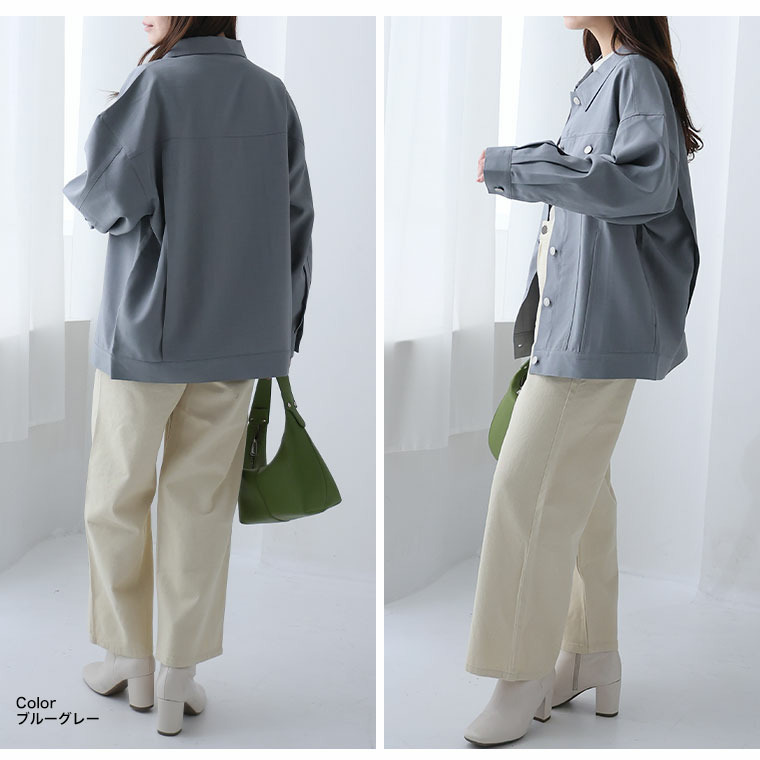 ゆったりシルエットの カラー Gジャン14