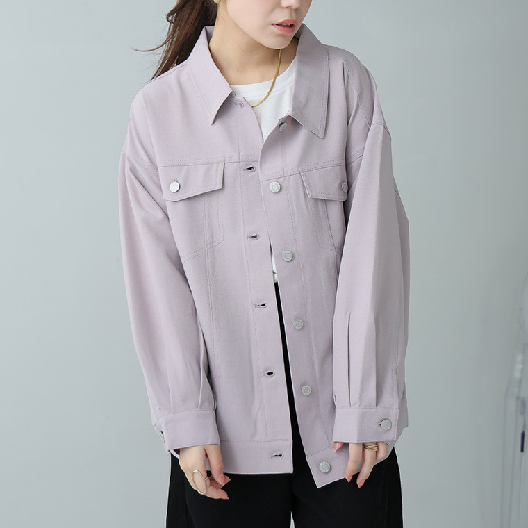 ゆったりシルエットの カラー Gジャン1