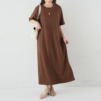 2タイプの袖から選べる！ さらっとろ リブ ワンピース