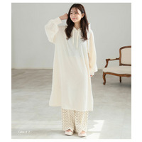 ケーブル柄 パーカー ワンピース