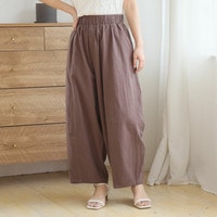 【再入荷】新色追加!! 綿100％ さらっと優しいコットン バレルレッグパンツ カーブパンツ 選べる2丈