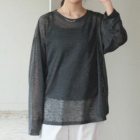 涼／軽／体型カバー スラブシアー プルオーバー