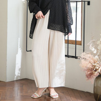 丈が選べる カット プリーツ パンツ