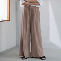 丈が選べる カット プリーツ パンツ