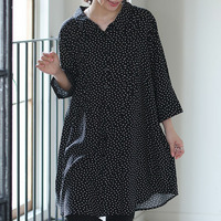 スラっと楽ちん ひんやり リラックス ピンタック ロングシャツ