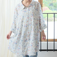 スラっと楽ちん ひんやり リラックス ピンタック ロングシャツ