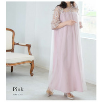 フェザー 刺繍 ワンピース