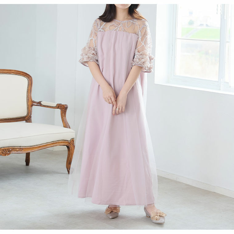 フェザー 刺繍 ワンピース7