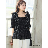 シアー シャーリング ドット ブラウス