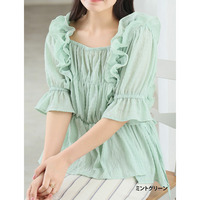 シアー シャーリング ドット ブラウス