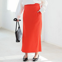 美！ストレッチ 細魅せ リブ タイトスカート