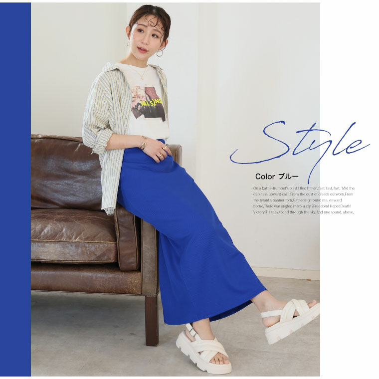 美!ストレッチ 細魅せ リブ タイトスカート17