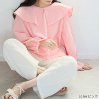 フリルカラー ブラウス