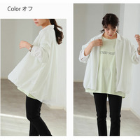 お腹カバー シアー 裾タック シャツ