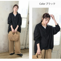 お腹カバー シアー 裾タック シャツ