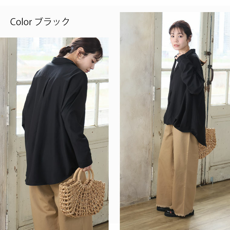 お腹カバー シアー 裾タック シャツ10