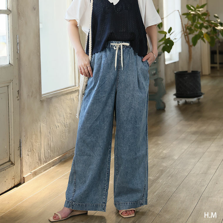 <楽してトレンドが叶う イージーデニム ワイドパンツ> 夏に快適! マリリン史上「最軽」夏パンツ完成19