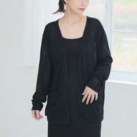 ショート・ミドル・ロング 丈が選べる 涼しげシアーの シンプル トッパー