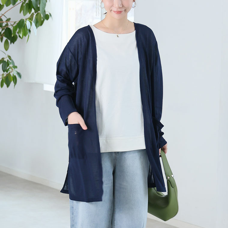 ショート・ミドル・ロング 丈が選べる 涼しげシアーの シンプル トッパー1