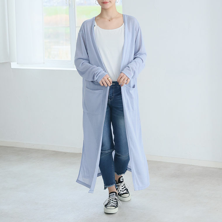 ショート・ミドル・ロング 丈が選べる 涼しげシアーの シンプル トッパー1