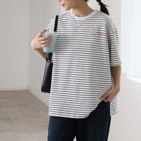 【ハッピーさらりん】 胸ロゴ/フロントロゴから選べる トレンド ロゴTシャツ