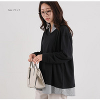 襟布帛使い フェイク チュニック