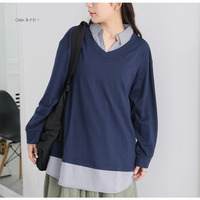 襟布帛使い フェイク チュニック