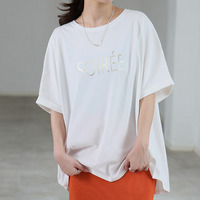 スゴっ！裏技 実は裏から冷やしてます 選べるプリント プレーティングセミシルケット天竺 ドルマンシルエット Tシャツ