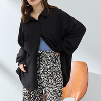 選べる素材 ゆったりシルエット 襟シャツ チェック シアー