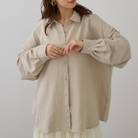 選べる素材 ゆったりシルエット 襟シャツ チェック シアー