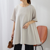 さらりと美人に 体型カバー ふくれジャガード Aライン チュニック