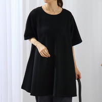 さらりと美人に 体型カバー ふくれジャガード Aライン チュニック