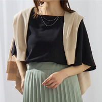 サラっと夏を乗り切る。楽ちん 袖フレア カットジョーゼット ブラウス