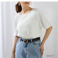 スクエア/クルーネック 2WAY コーデの幅を広げる リブ カットソー