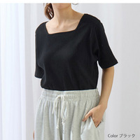 スクエア/クルーネック 2WAY コーデの幅を広げる リブ カットソー