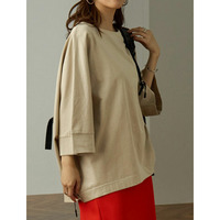 綿100％ ボートネック 華奢魅せ ドルマン プルオーバー