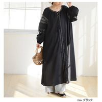 インド綿 刺繍 コットン ロングワンピース